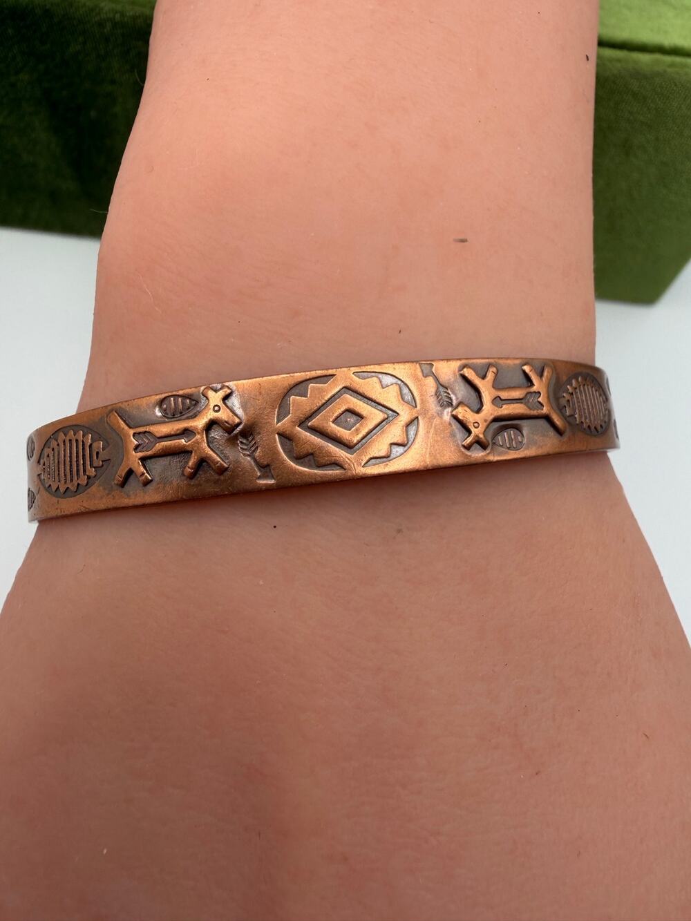 Bell Trading Post Stamped Copper Cuff Bracelet